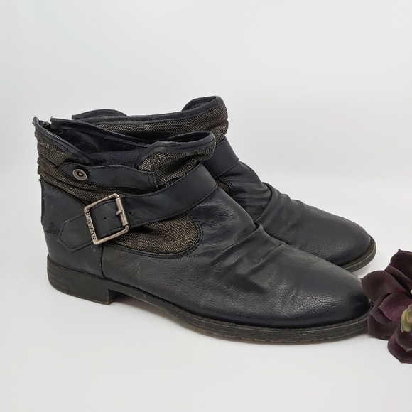 Blowfish Shoes - Blowfish Black Booties With Buckles Zip Up